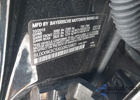 2016 BMW X4 xDrive28I z USA, uszkodzony, nr VIN 5UXXW3C5XG0R20801